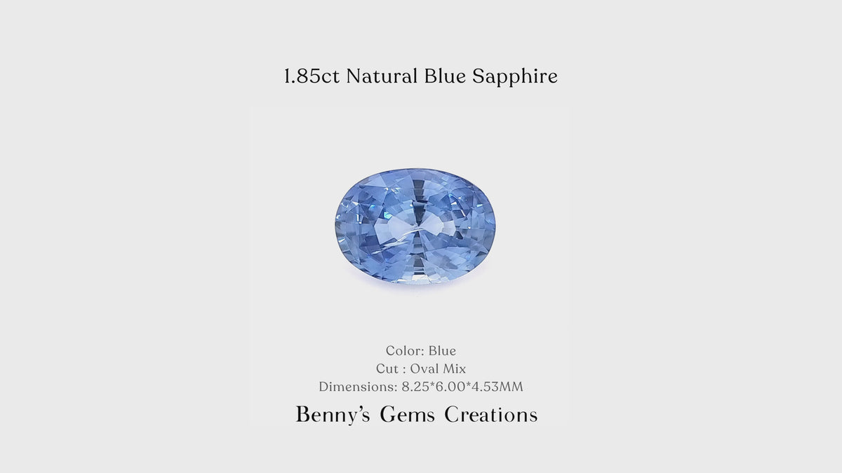 1.85cts Natural Oval Blue Sapphire