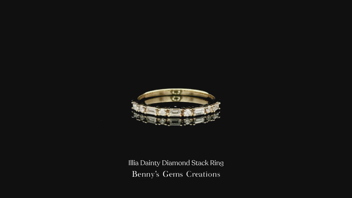 Illia Dainty Diamond Stack Ring with delicate sparkling diamonds