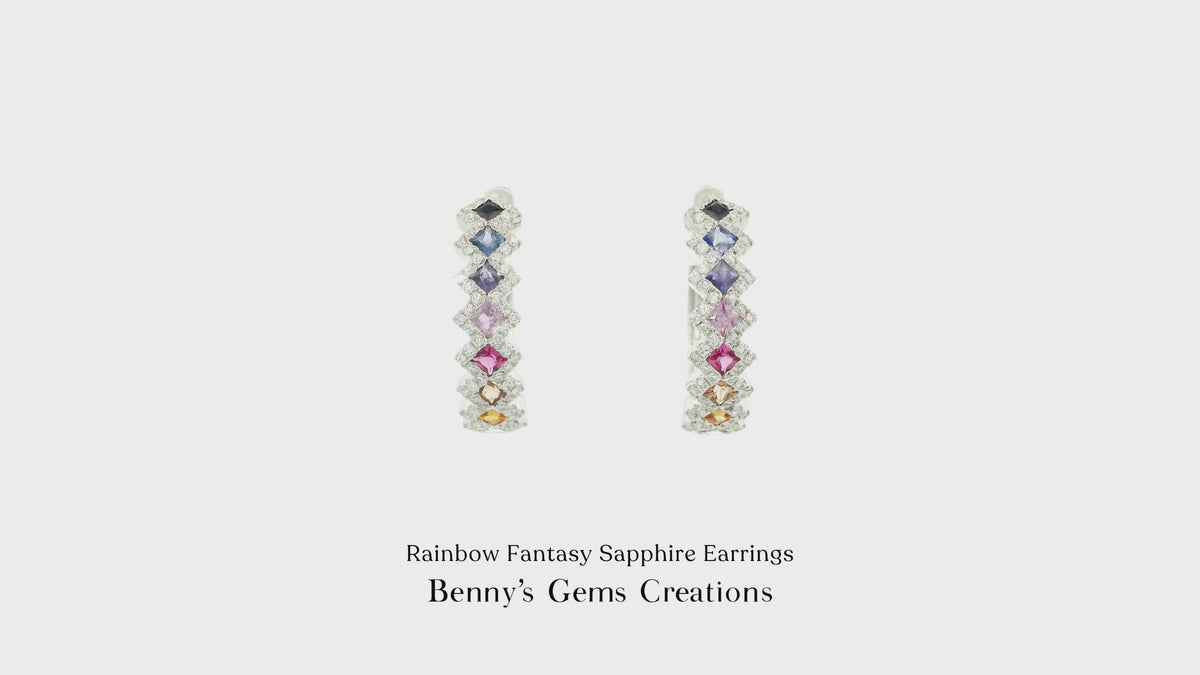 Rainbow Fantasy Sapphire Earrings