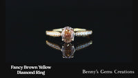 fancy brown yellow diamond ring