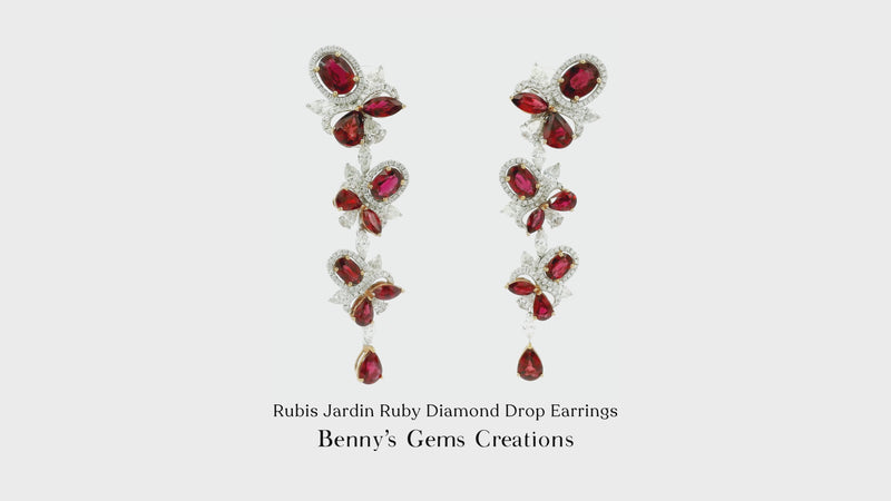 Rubis Jardin Ruby Diamond Drop Earrings