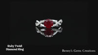 ruby twist diamond ring