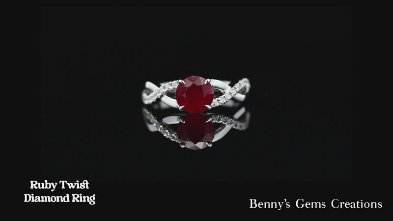 ruby twist diamond ring