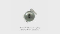 Tahitian Pearl Diamond Sweep Ring