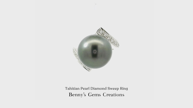 Tahitian Pearl Diamond Sweep Ring