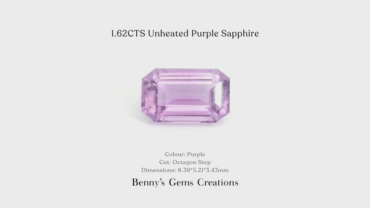 1.62CTS Unheated Purple Sapphire