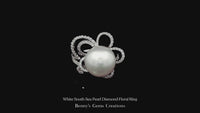 White South Sea Pearl Diamond Floral Ring