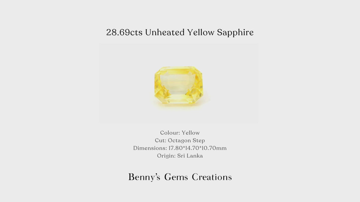 28.69cts Unheated Yellow Sapphire