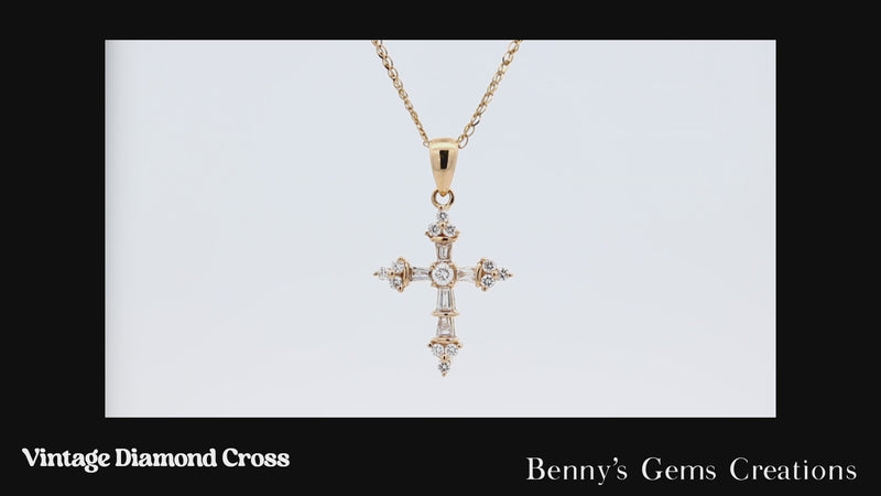 cross diamond yellow gold