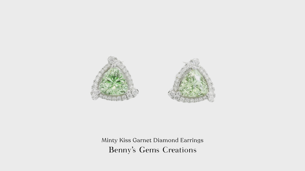 Minty Kiss Garnet Diamond Earrings