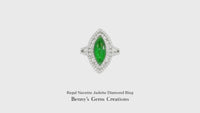 Regal Navette Jadeite Diamond Ring with sparkling diamonds for a luxurious look