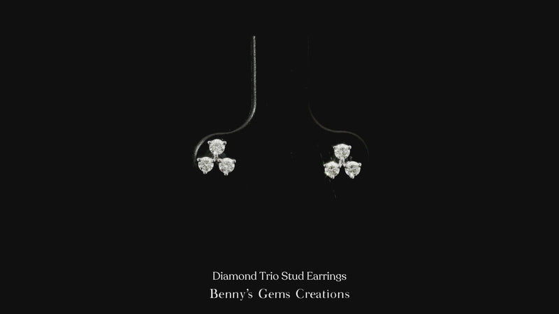 Diamond Trio Stud Earrings