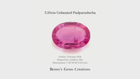 3.10cts Unheated Padparadscha