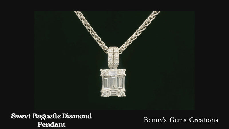 Sweet Baguette Diamond Pendant