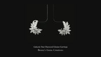 Galactic Star diamond cluster earrings featuring a celestial-inspired starburst design of brilliant-cut diamonds, set in polished white gold