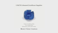 1.34CTS Unheated Cornflower Sapphire