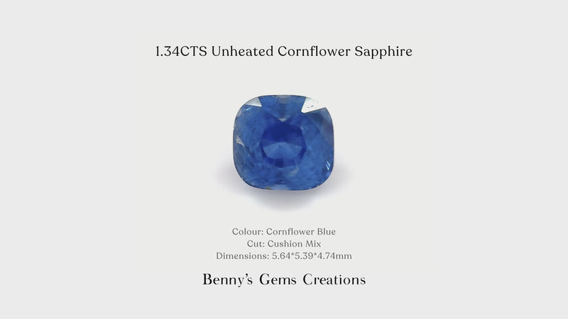 1.34CTS Unheated Cornflower Sapphire