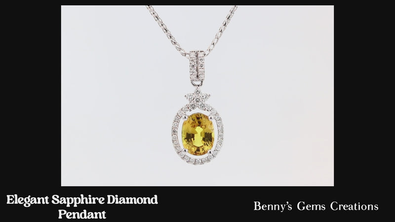 pendant sapphire yellow diamond elegant