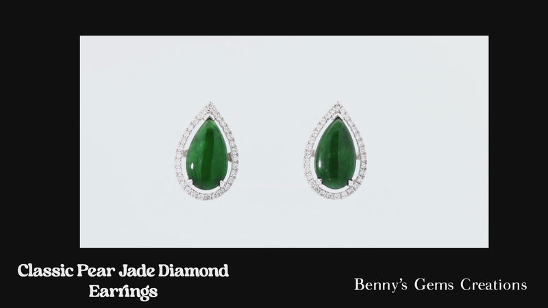 earring classic pear jade diamond 