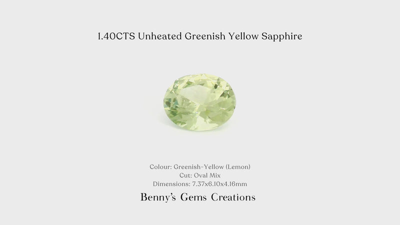 1.40CTS Unheated Greenish Yellow Sapphire