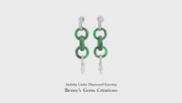 Jadeite Links Diamond Earring accented with sparkling diamonds in elegant white gold setting