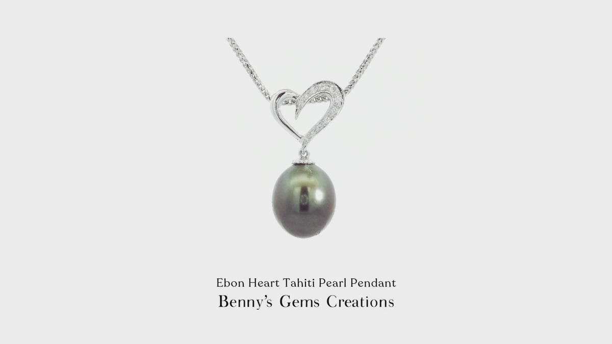 Ebon Heart Tahiti Pearl Pendant