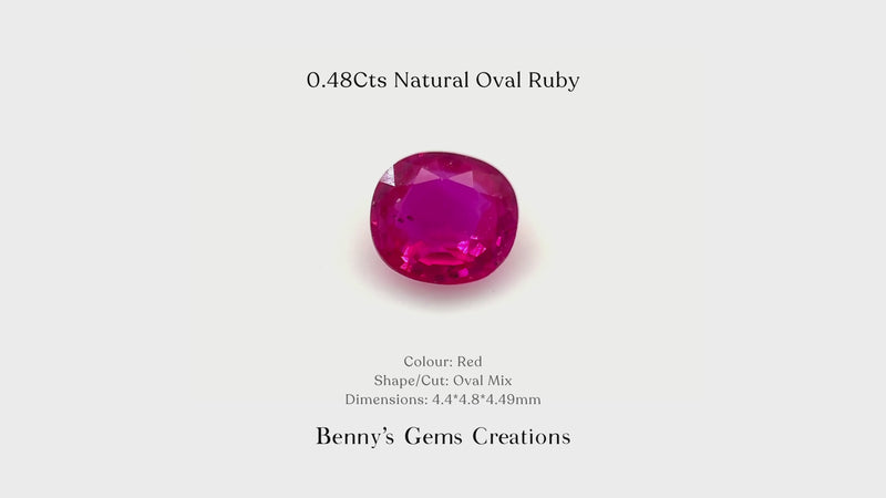 0.48Cts Natural Oval Ruby