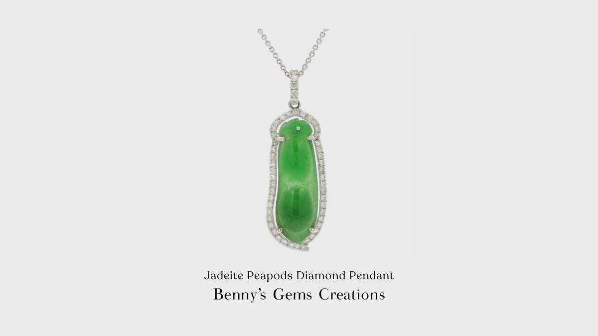 Jadeite Peapods Diamond Pendant