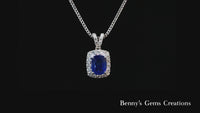 royal blue sapphire diamond pendant