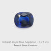 unheated royal blue sapphire 1.73cts