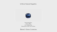 2.02Cts Natural Cushion Blue Sapphire - Benny's Gems Creations
