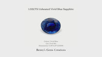 1.02CTS Unheated Vivid Blue Sapphire