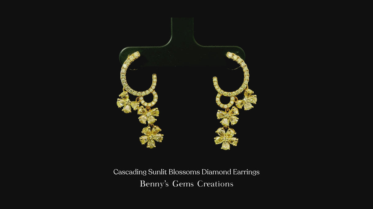 Cascading Sunlit Blossoms Diamond Earrings