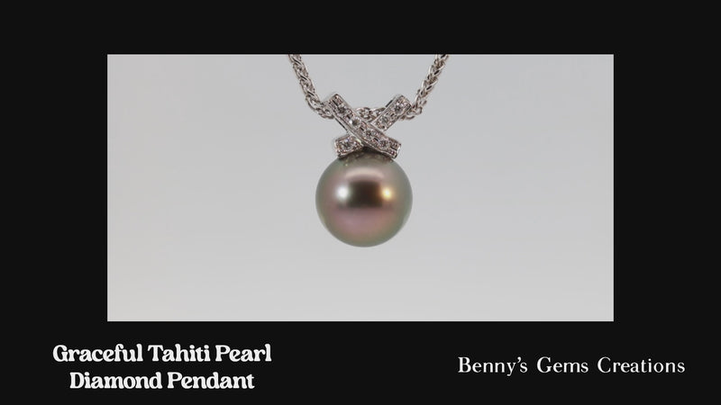 Pendant Diamond  Graceful Tahiti Pearl 