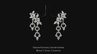 Diamond Geometry Cascade Earrings
