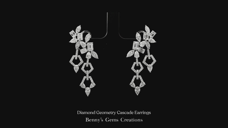 Diamond Geometry Cascade Earrings