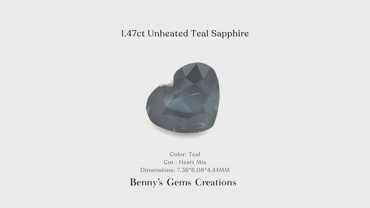 1.47cts Unheated Teal Sapphire