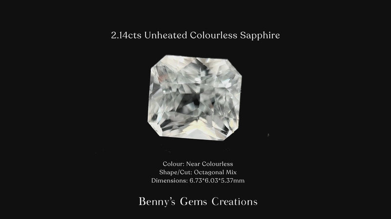 2.14cts Unheated Colourless Sapphire