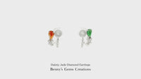 Dainty Jade Diamond Earrings with brilliant cut diamonds in elegant gold setting