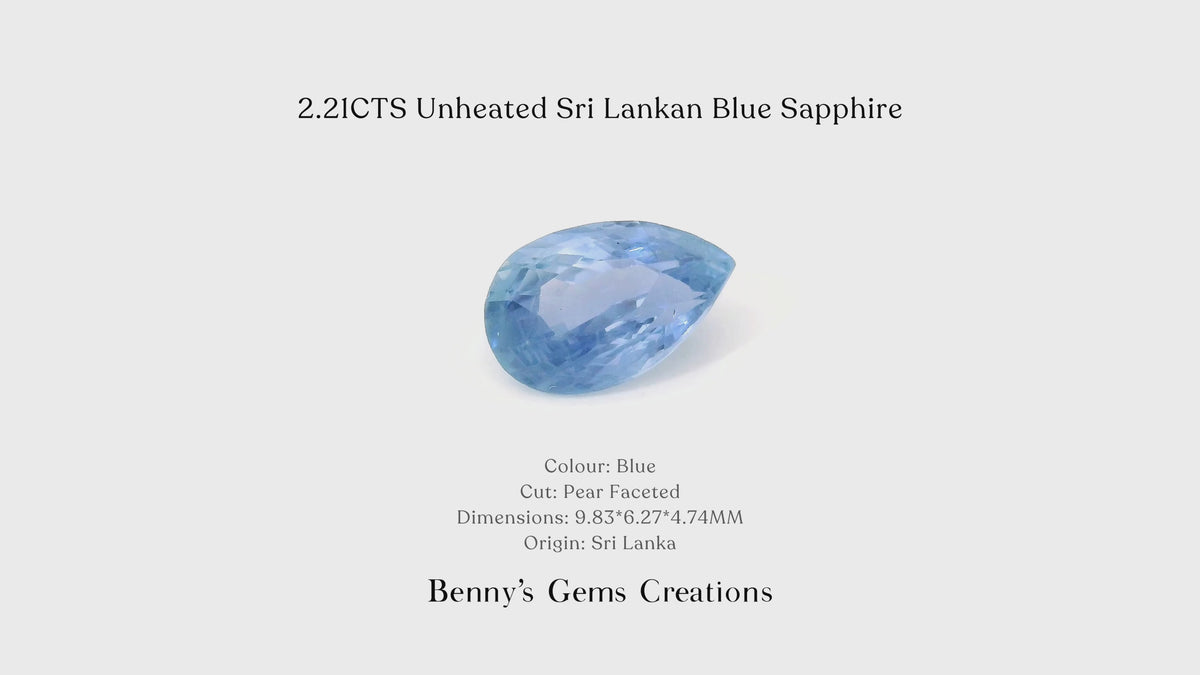 2.21CTS Unheated Sri Lankan Blue Sapphire - Benny's Gems Creations
