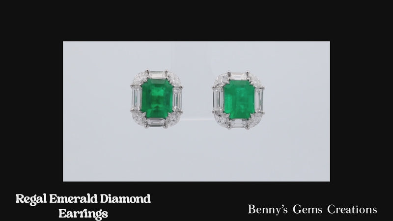 Earrings  Regal Emerald Diamond 