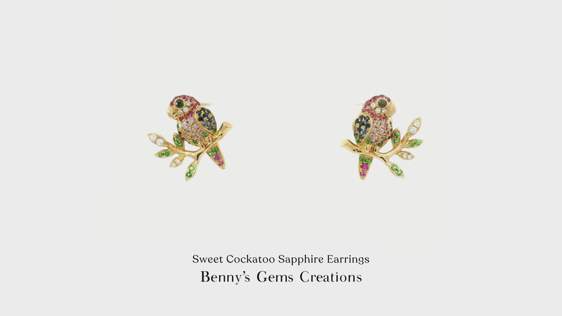 Sweet Cockatoo Sapphire Earrings
