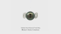 Tahitian Pearl Diamond Twist Ring