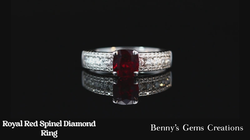 red spinel diamond ring