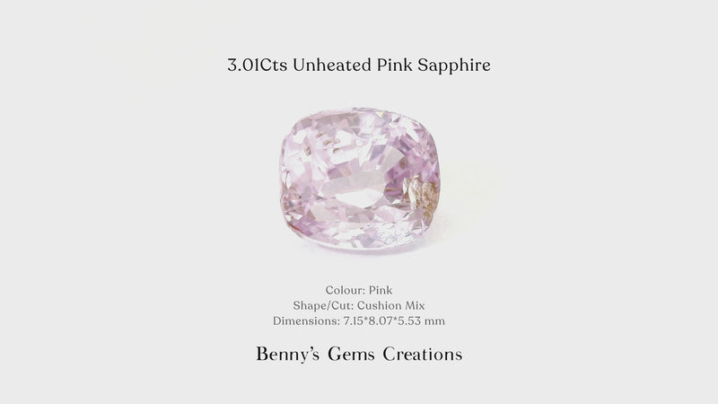3.01Cts Unheated Pink Sapphire