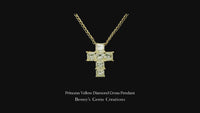 Princess Yellow Diamond Cross Pendant