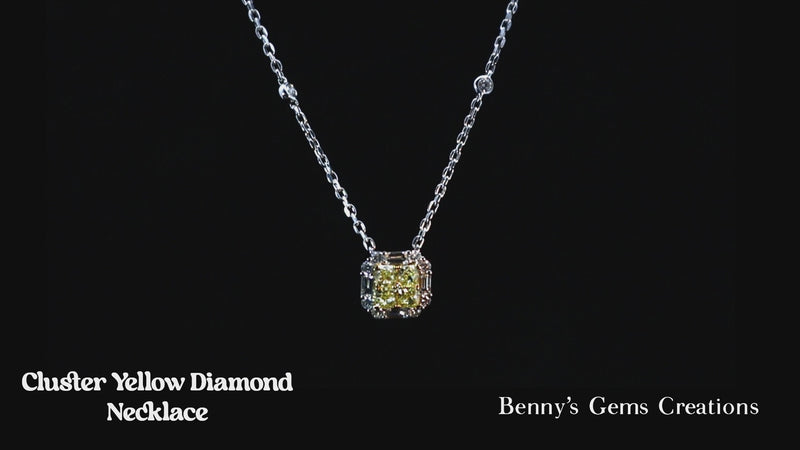 Cluster Yellow Diamond Necklace