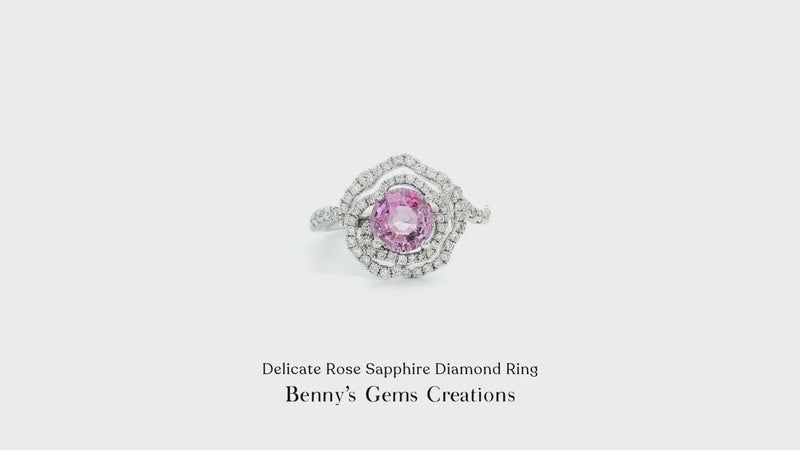 Delicate Rose Sapphire Diamond Ring