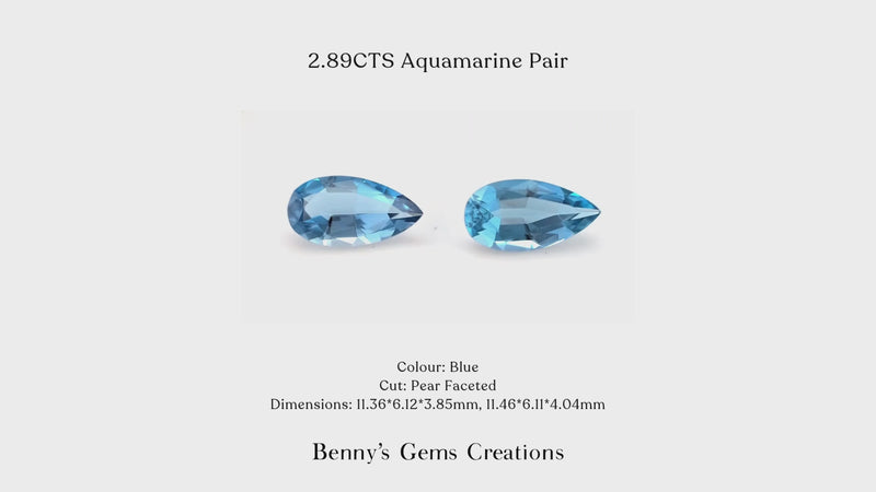 2.89cts aquamarine pair
