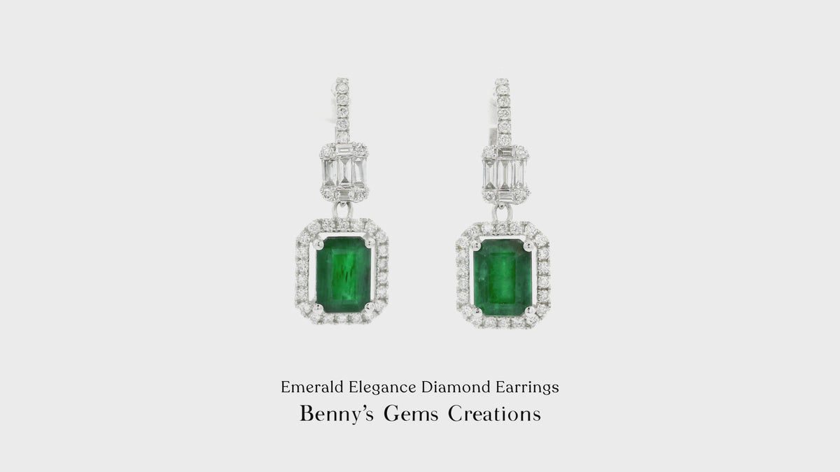 Emerald Elegance Diamond Earrings